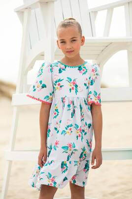 Floral tiered cotton dress | Patachou