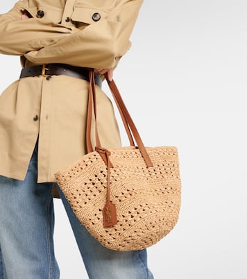 Schultertasche Panier Small aus Raffiabast | Saint Laurent