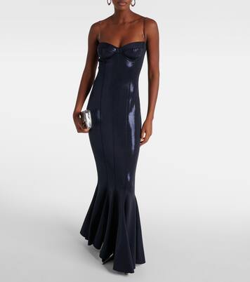 Corset lamé gown | Norma Kamali