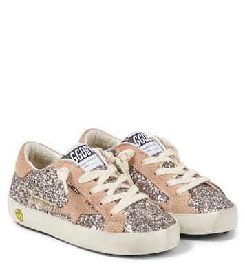 Super-Star glitter suede-trimmed sneakers | Golden Goose Kids