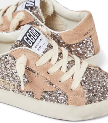 Super-Star glitter suede-trimmed sneakers | Golden Goose Kids