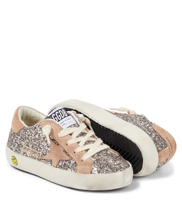Super-Star glitter suede-trimmed sneakers | Golden Goose Kids