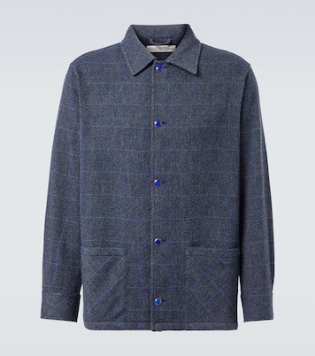 Wizard herringbone checked cashmere overshirt | God's True Cashmere