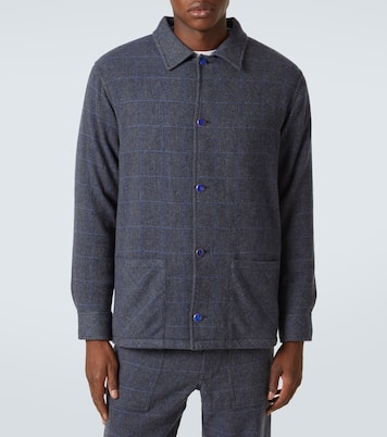 Wizard herringbone checked cashmere overshirt | God's True Cashmere