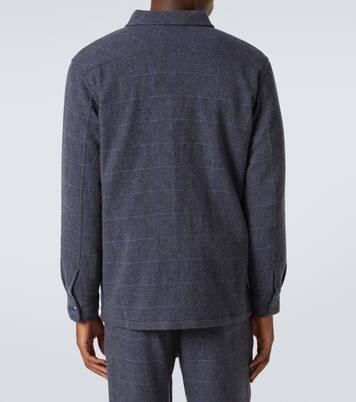 Wizard herringbone checked cashmere overshirt | God's True Cashmere