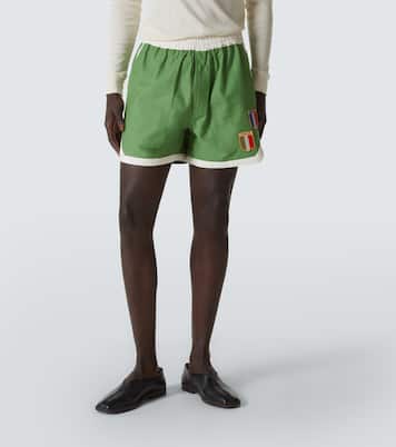 Euro appliqué cotton shorts | Bode