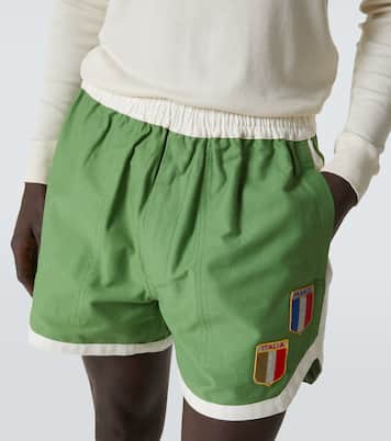 Euro appliqué cotton shorts | Bode