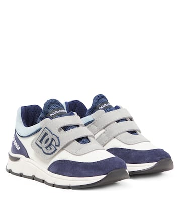 DG suede-trimmed sneakers | Dolce&Gabbana Kids
