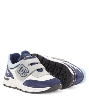 DG suede-trimmed sneakers | Dolce&Gabbana Kids