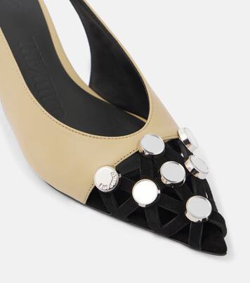 Fiona 50 embellished leather slingback pumps | The Attico