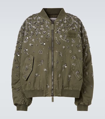 Chaqueta bomber de gabardina de algodón | Miu Miu