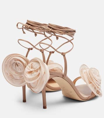 Floral-appliqué leather sandals | Magda Butrym
