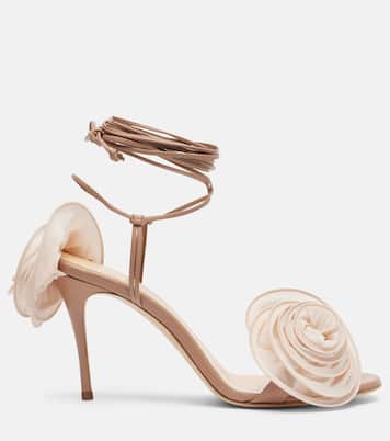 Floral-appliqué leather sandals | Magda Butrym