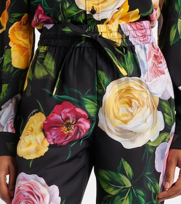 Floral silk straight pants | Dolce&Gabbana
