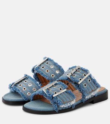 Sandalen aus Denim | Ganni