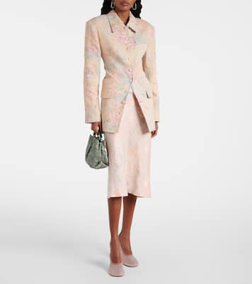 Floral linen-blend jacquard blazer | Dries Van Noten