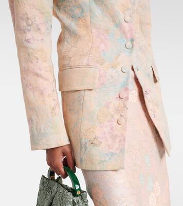 Floral linen-blend jacquard blazer | Dries Van Noten