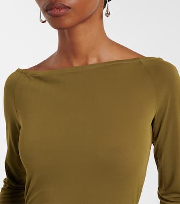 Draped open-back crêpe jersey gown | Alex Perry