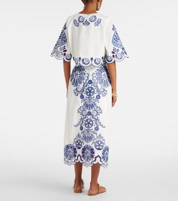 Bestickter Midirock aus Baumwolle | Farm Rio