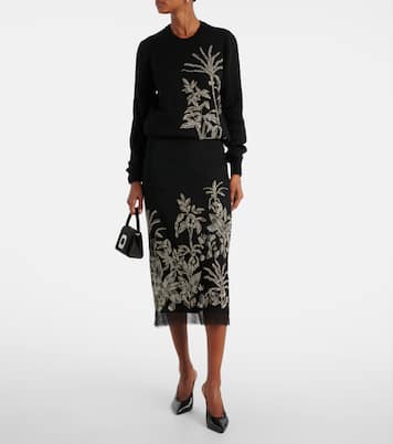 Gonna midi Leyla in tulle con perline | Costarellos