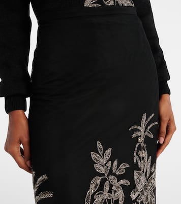 Gonna midi Leyla in tulle con perline | Costarellos