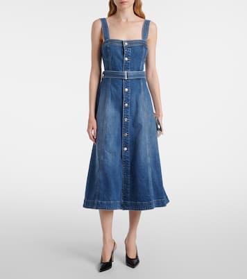 Alba belted denim midi dress | Simkhai