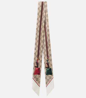 GG printed silk twill scarf | Gucci