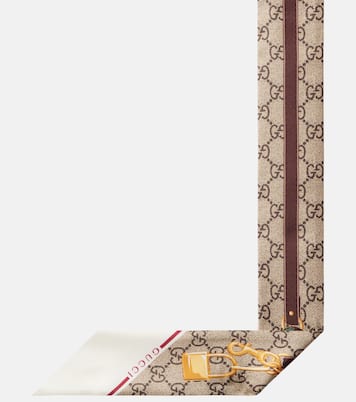 GG printed silk twill scarf | Gucci