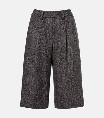 Herringbone wool-blend shorts | Brunello Cucinelli