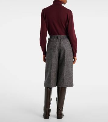 Herringbone wool-blend shorts | Brunello Cucinelli