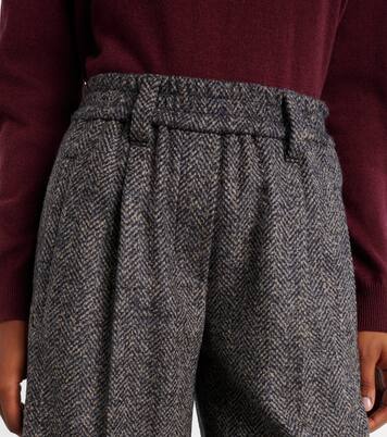 Herringbone wool-blend shorts | Brunello Cucinelli