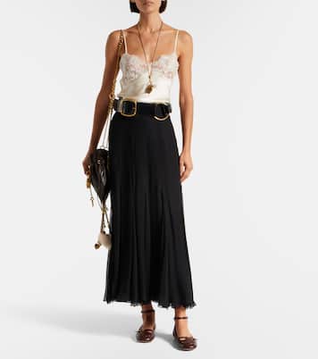 Lace-trimmed silk satin camisole | Chloé