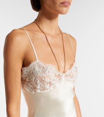 Lace-trimmed silk satin camisole | Chloé