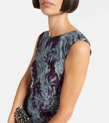 Abito lungo in chiffon con stampa | Dries Van Noten
