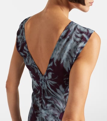 Abito lungo in chiffon con stampa | Dries Van Noten