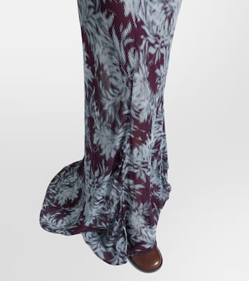 Abito lungo in chiffon con stampa | Dries Van Noten