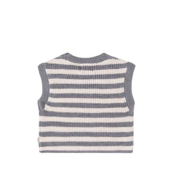 Baby Ruby striped wool sweater vest | Wheat