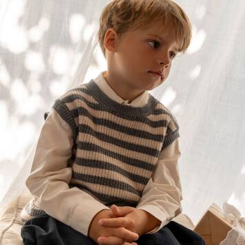 Baby Ruby striped wool sweater vest | Wheat