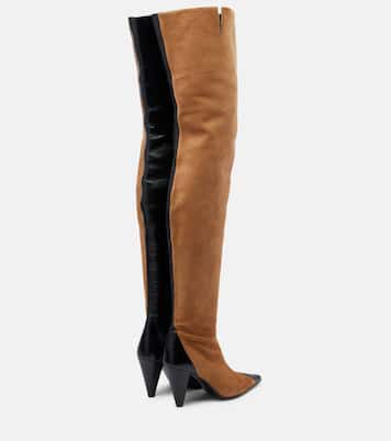 Harvey leather and suede over-the-knee boots | Khaite