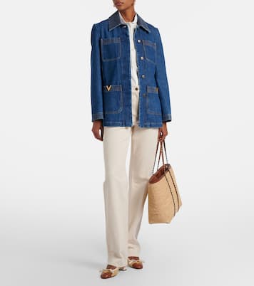 Rockstud Large raffia tote bag | Valentino Garavani