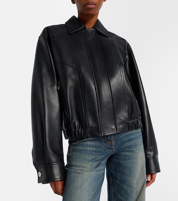 Leather blouson jacket | Versace