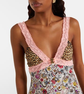 Embellished lace-trimmed minidress | Roberto Cavalli