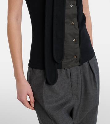 Asymmetric cotton and linen top | Lemaire