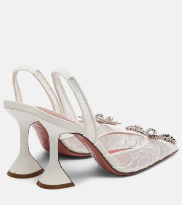Rosie embellished lace slingback pumps | Amina Muaddi