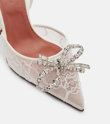 Rosie embellished lace slingback pumps | Amina Muaddi