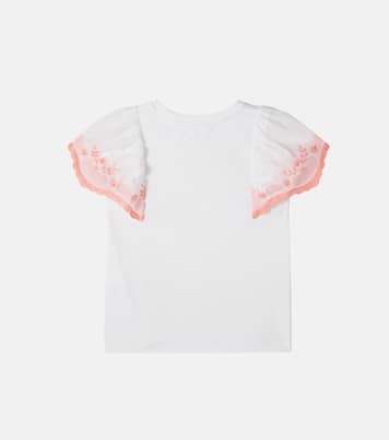 Camiseta de algodón bordada  | Chloé Kids