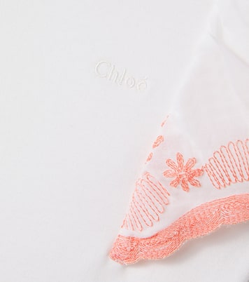 Camiseta de algodón bordada  | Chloé Kids