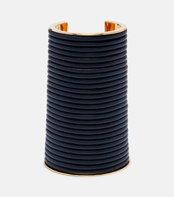 Leather-trimmed cuff bracelet | Alaïa