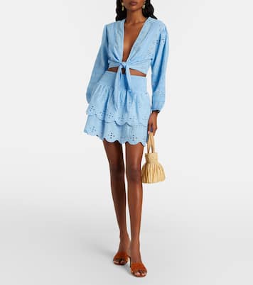 Riri broderie anglaise cotton miniskirt | Melissa Odabash
