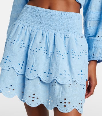Riri broderie anglaise cotton miniskirt | Melissa Odabash